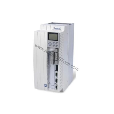 Figure 1: Front view of the Lenze EVF9326-EVV004 industrial automation component showing its physical design and enclosure.