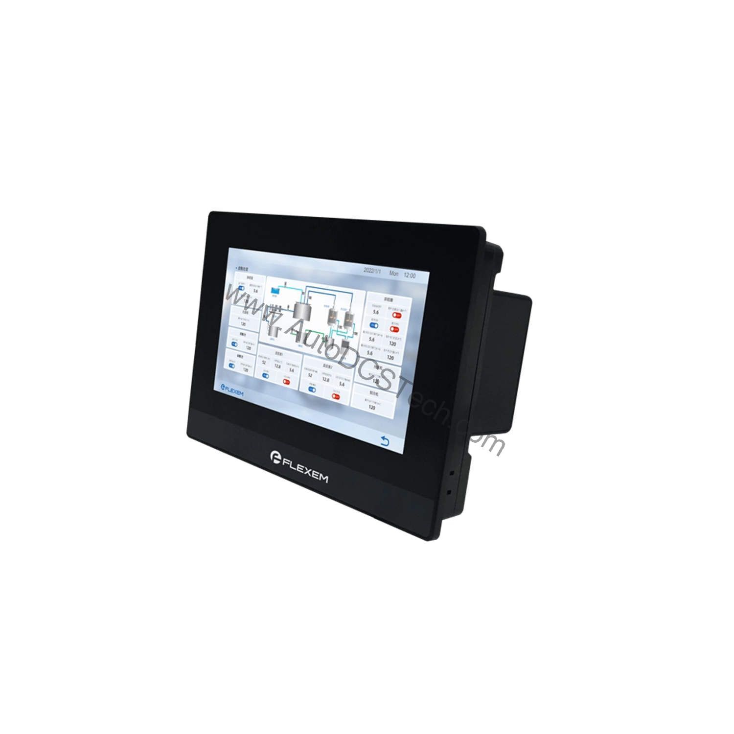 Figure 1: Front view of the Flexem FE6070H industrial automation component showing its physical design and enclosure.