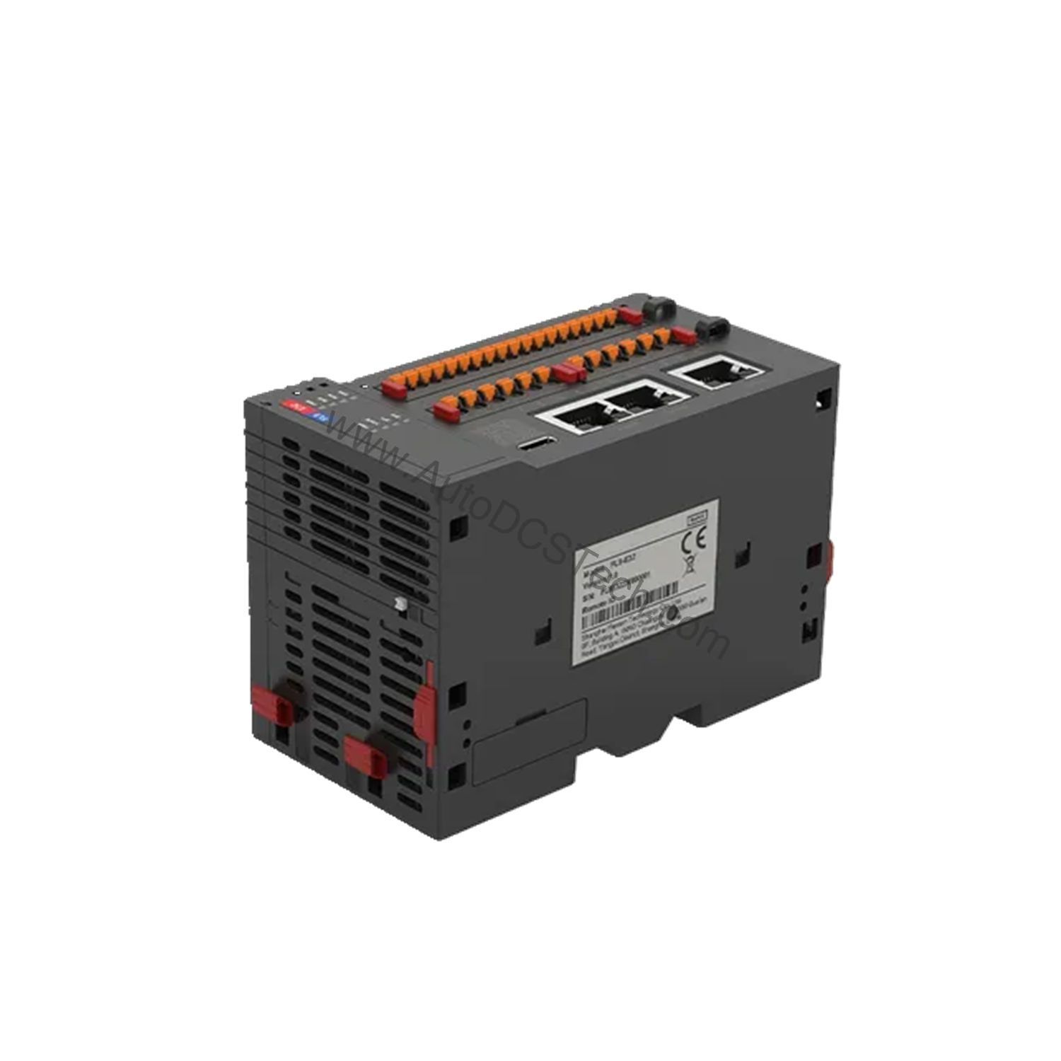 Figure 1: Front view of the Flexem FL8-E32-D industrial automation component showing its physical design and enclosure.