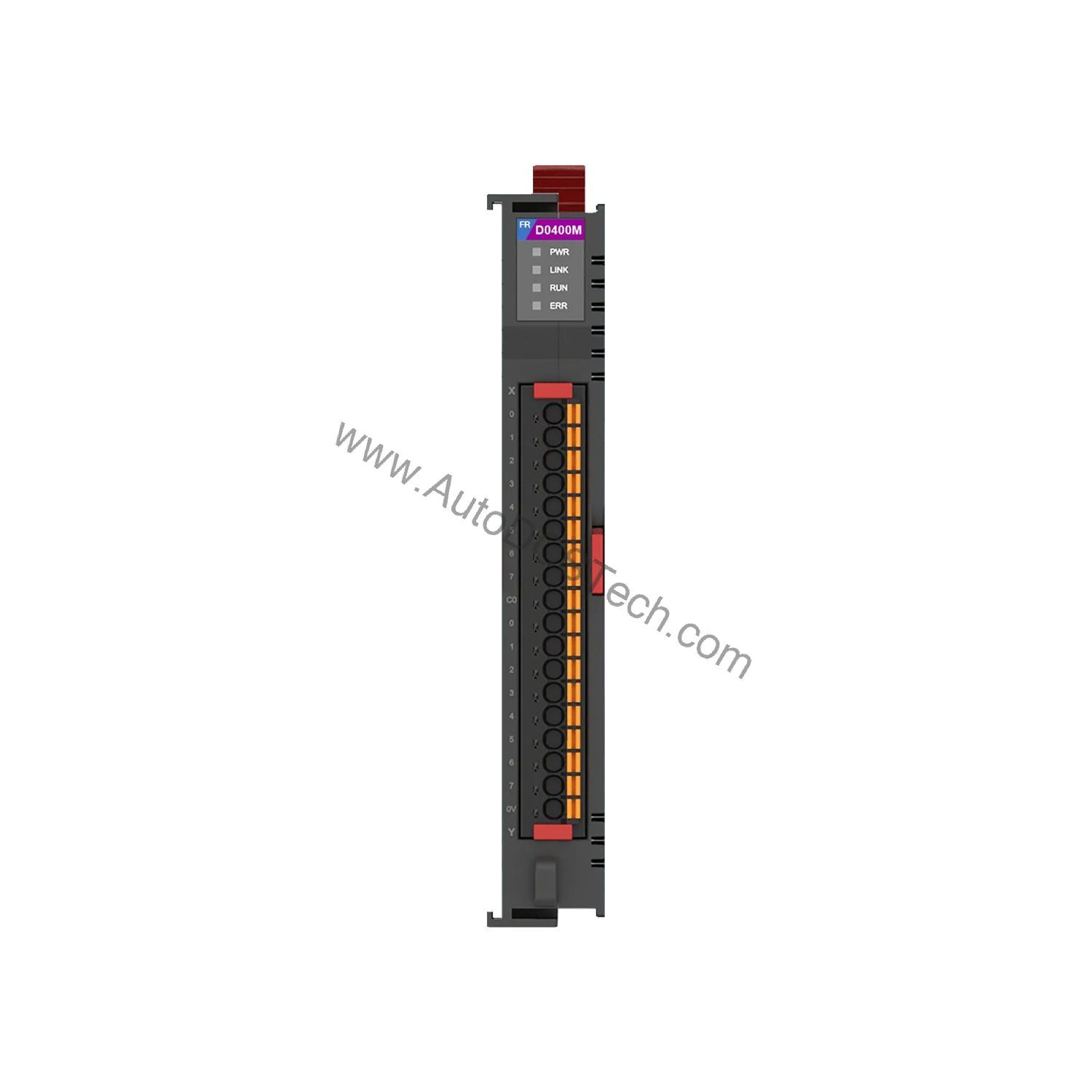 Figure 1: Front view of the Flexem FR-A0400M industrial automation component showing its physical design and enclosure.