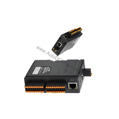 Figure 1: Front view of the Flexem FR-D0016P industrial automation component showing its physical design and enclosure.