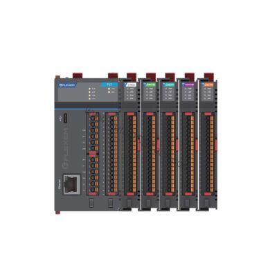 Figure 1: Front view of the Flexem FR-T0400P industrial automation component showing its physical design and enclosure.