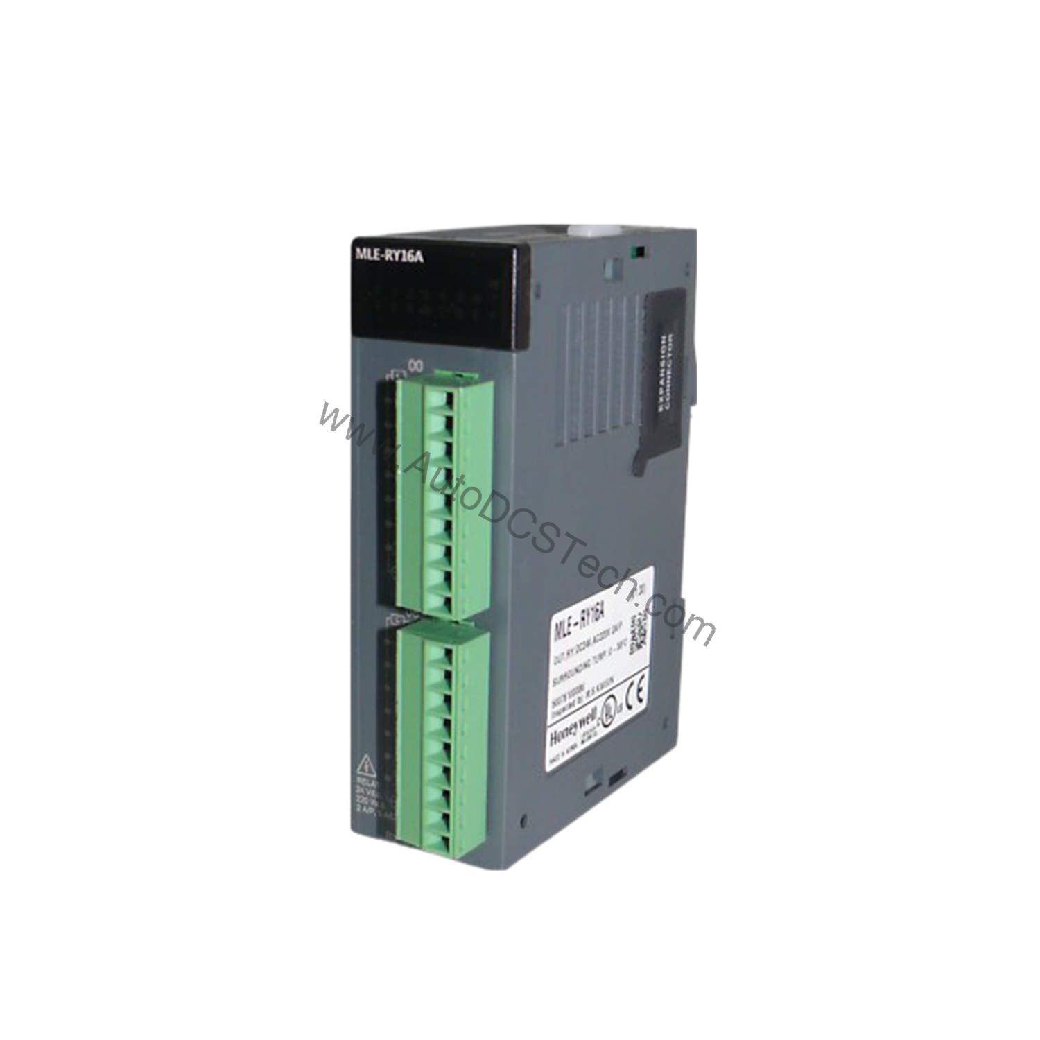 Figure 1: Front view of the Honeywell MLE-RY16A industrial automation component showing its physical design and enclosure.