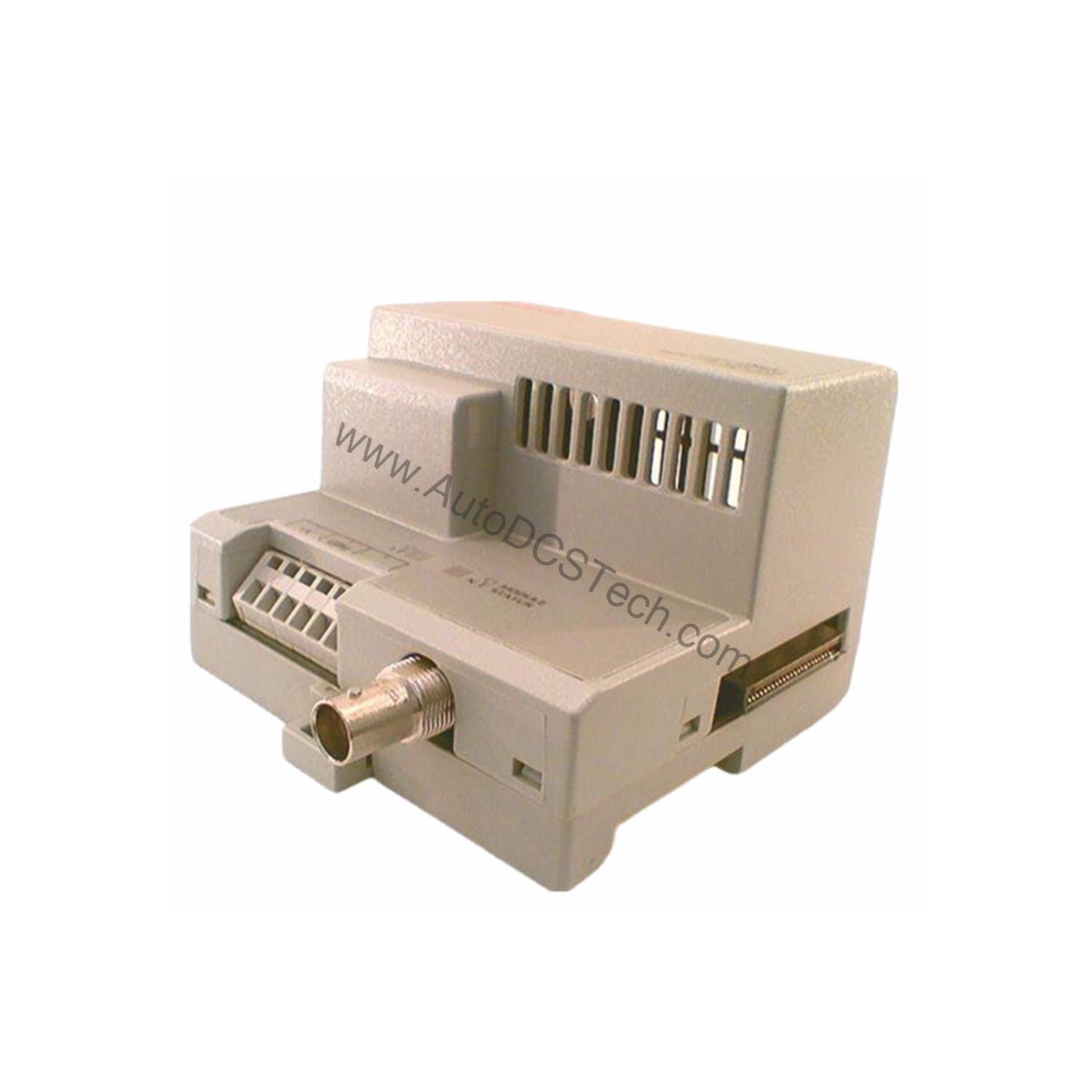 Figure 1: Front view of the Honeywell TC-RPA001 industrial automation component showing its physical design and enclosure.