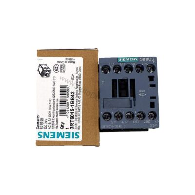 Figure 1: Front view of the Siemens 3RT6015-1BB42 industrial automation component showing its physical design and enclosure.