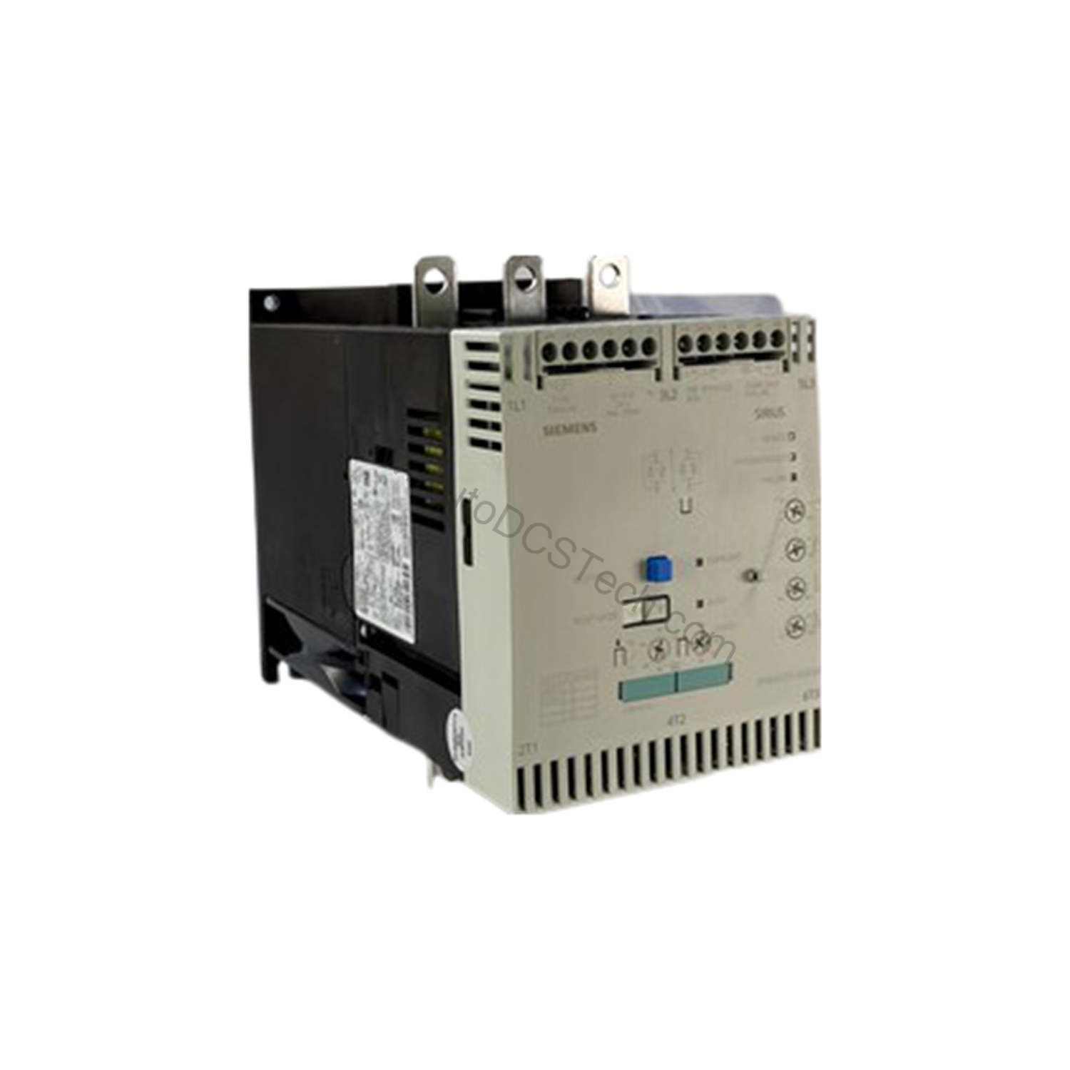 Figure 1: Front view of the Siemens 3RW4055-6BB44 industrial automation component showing its physical design and enclosure.