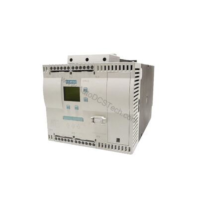Figure 1: Front view of the Siemens 3RW4435-6BC44 industrial automation component showing its physical design and enclosure.