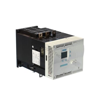 Figure 1: Front view of the Siemens 3RW4436-6BC44 industrial automation component showing its physical design and enclosure.