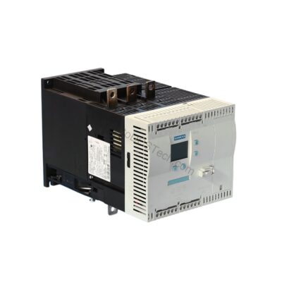 Figure 1: Front view of the Siemens 3RW4445-6BC44 industrial automation component showing its physical design and enclosure.