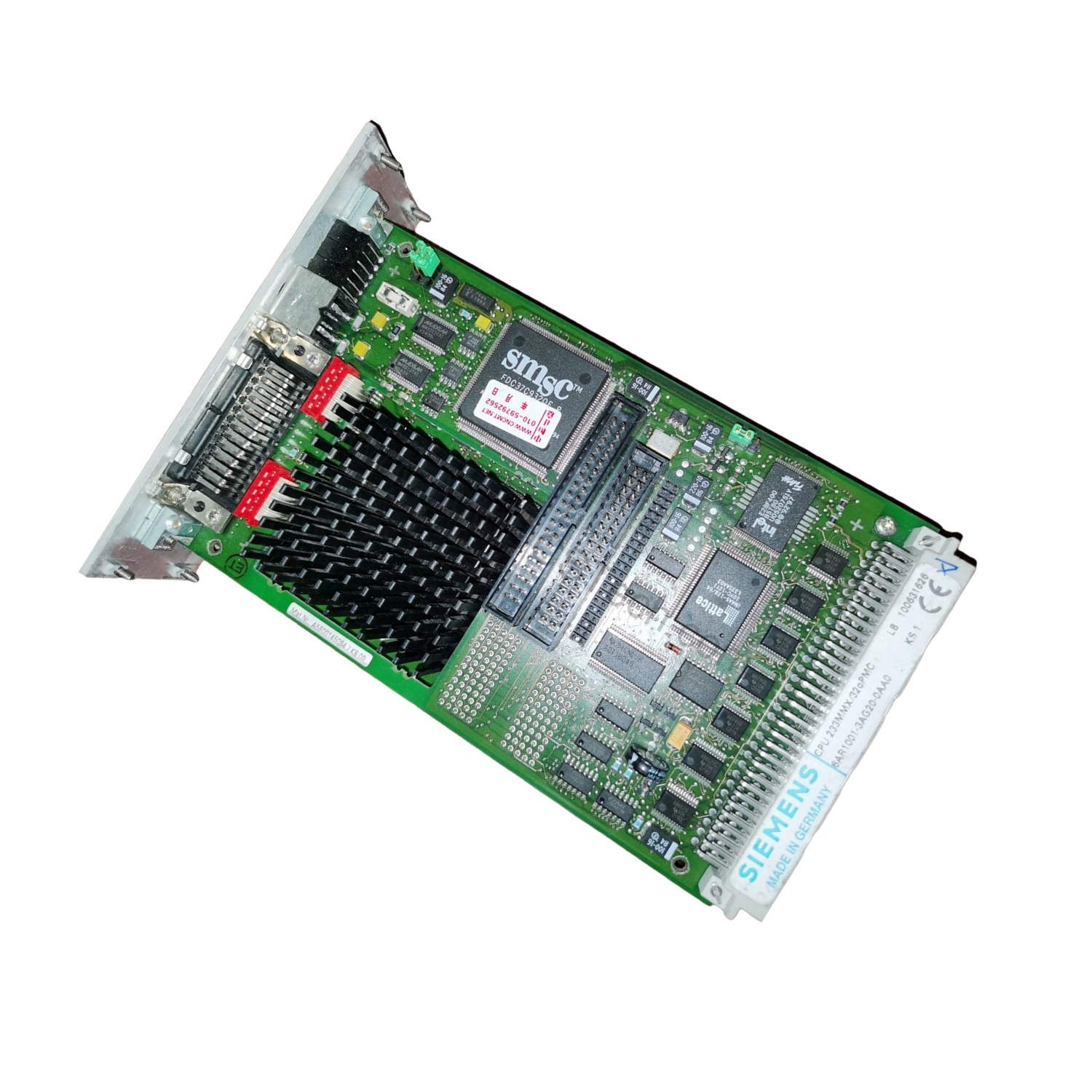 Figure 2: Technical layout and connection details for the Siemens 6AR1001-3AG20-0AA0 industrial automation component.