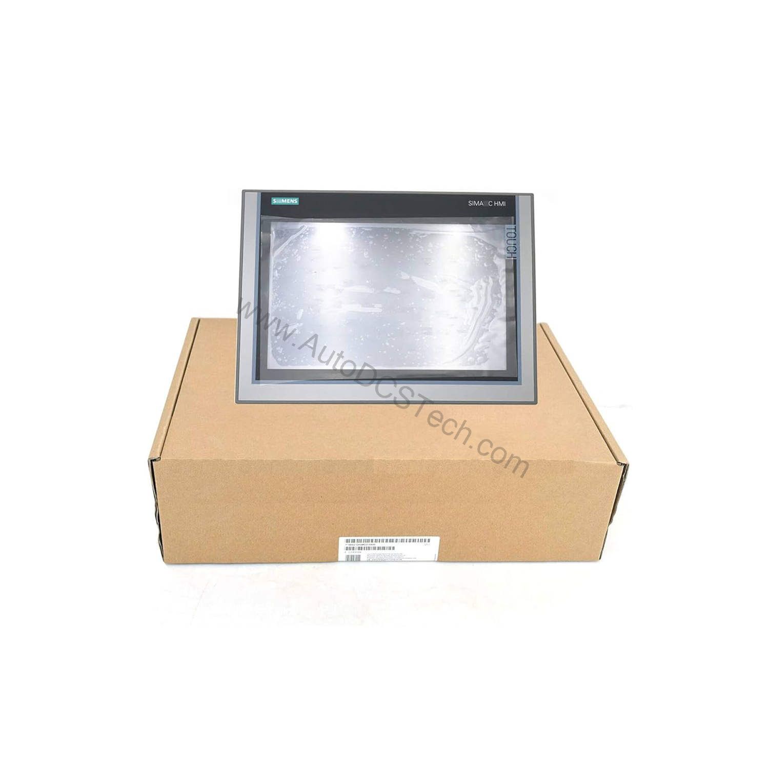 Figure 1: Front view of the Siemens 6AV2124-0MC01-0AX0 industrial automation component showing its physical design and enclosure.