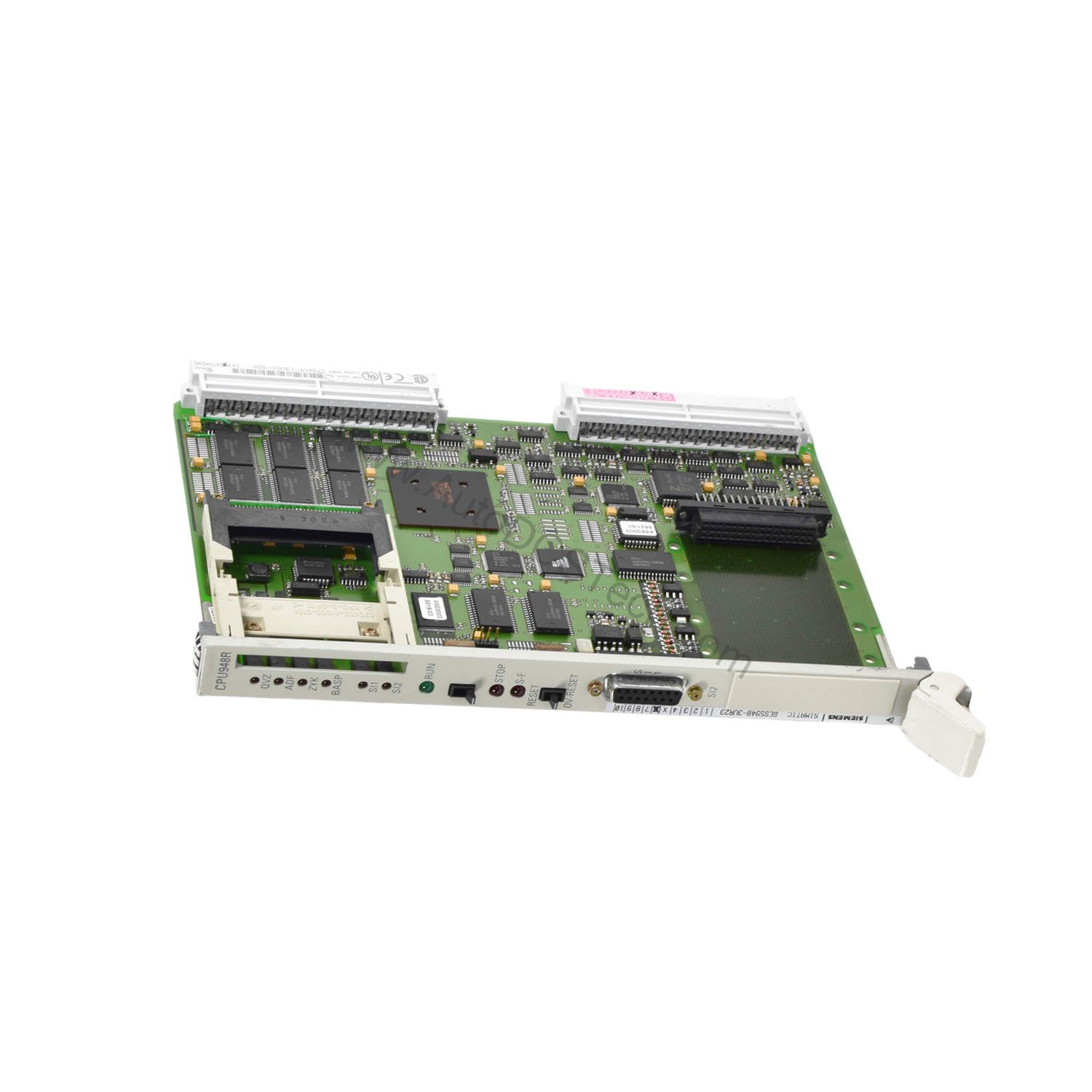 Figure 2: Technical layout and connection details for the Siemens 6ES5948-3UR23 industrial automation component.