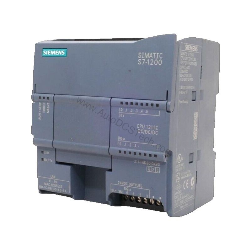 Figure 1: Front view of the Siemens 6ES7211-1HE40-0XB0 industrial automation component showing its physical design and enclosure.