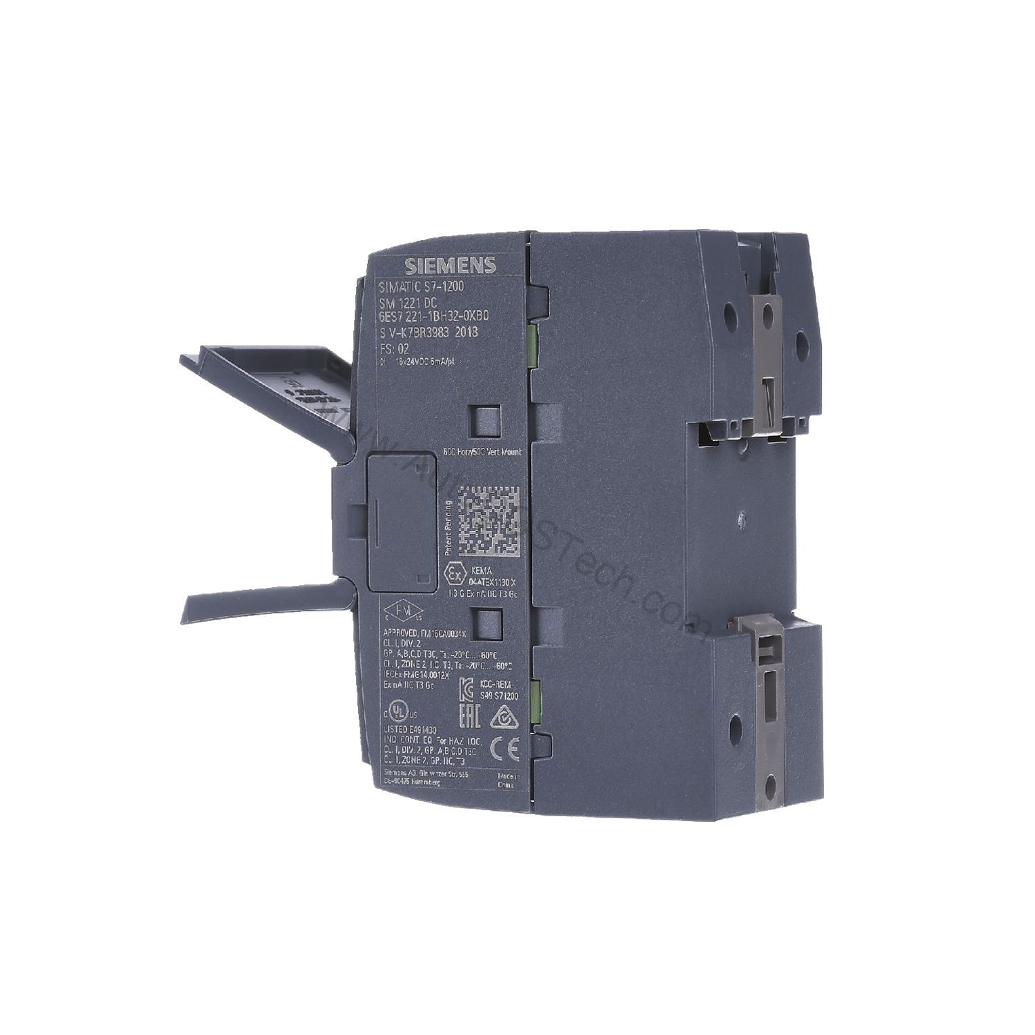 Figure 1: Front view of the Siemens 6ES7221-1BH32-0XB0 industrial automation component showing its physical design and enclosure.
