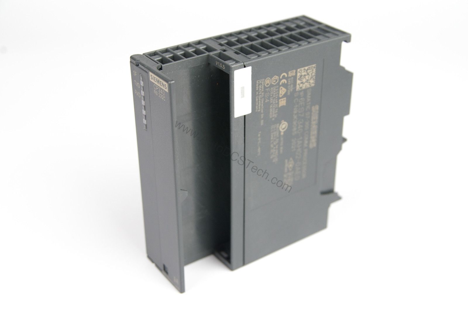 Figure 1: Front view of the Siemens 6ES7340-1BH02-0AE0 industrial automation component showing its physical design and enclosure.
