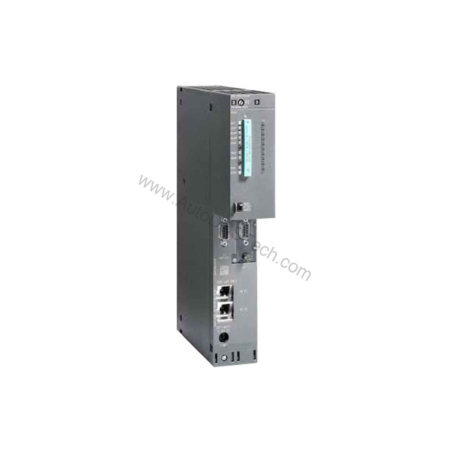 Figure 1: Front view of the Siemens 6ES7416-3ER05-0AB0 industrial automation component showing its physical design and enclosure.