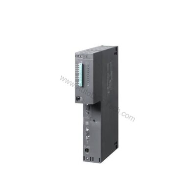 Figure 1: Front view of the Siemens 6ES7416-3XS07-0AB0 industrial automation component showing its physical design and enclosure.