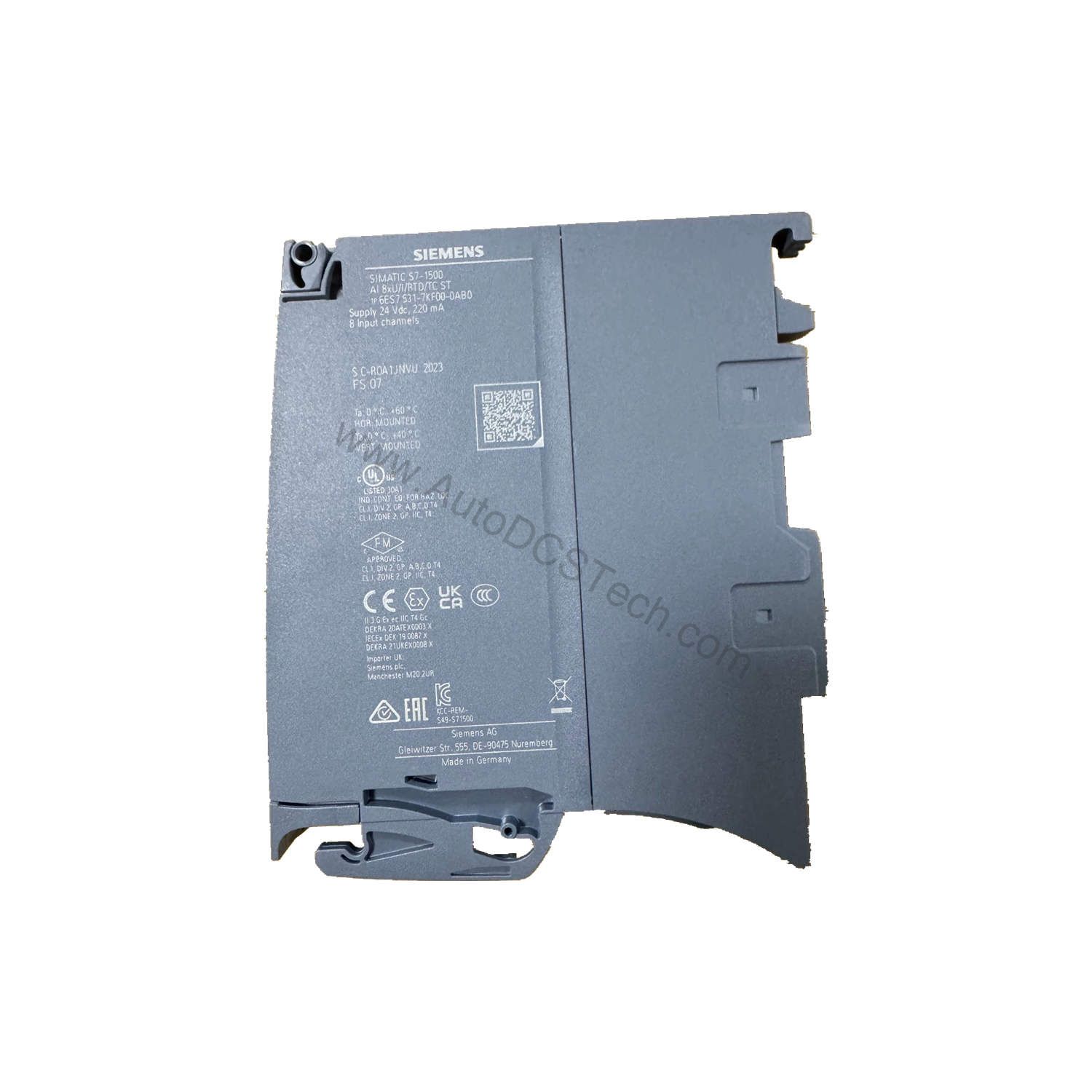 Figure 1: Front view of the Siemens 6ES7531-7KF00-0AB0 industrial automation component showing its physical design and enclosure.
