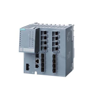 Figure 1: Front view of the Siemens 6GK5408-8GR00-2AM2 industrial automation component showing its physical design and enclosure.