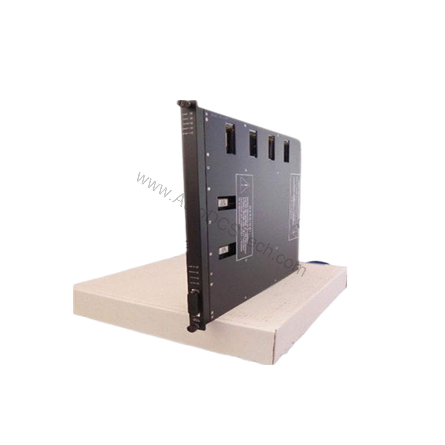 Figure 1: Front view of the Triconex 9563-810 industrial automation component showing its physical design and enclosure.