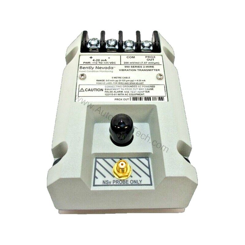 Figure 1: Front view of the Bently Nevada 990-05-50-01-01 industrial automation component showing its physical design and enclosure.