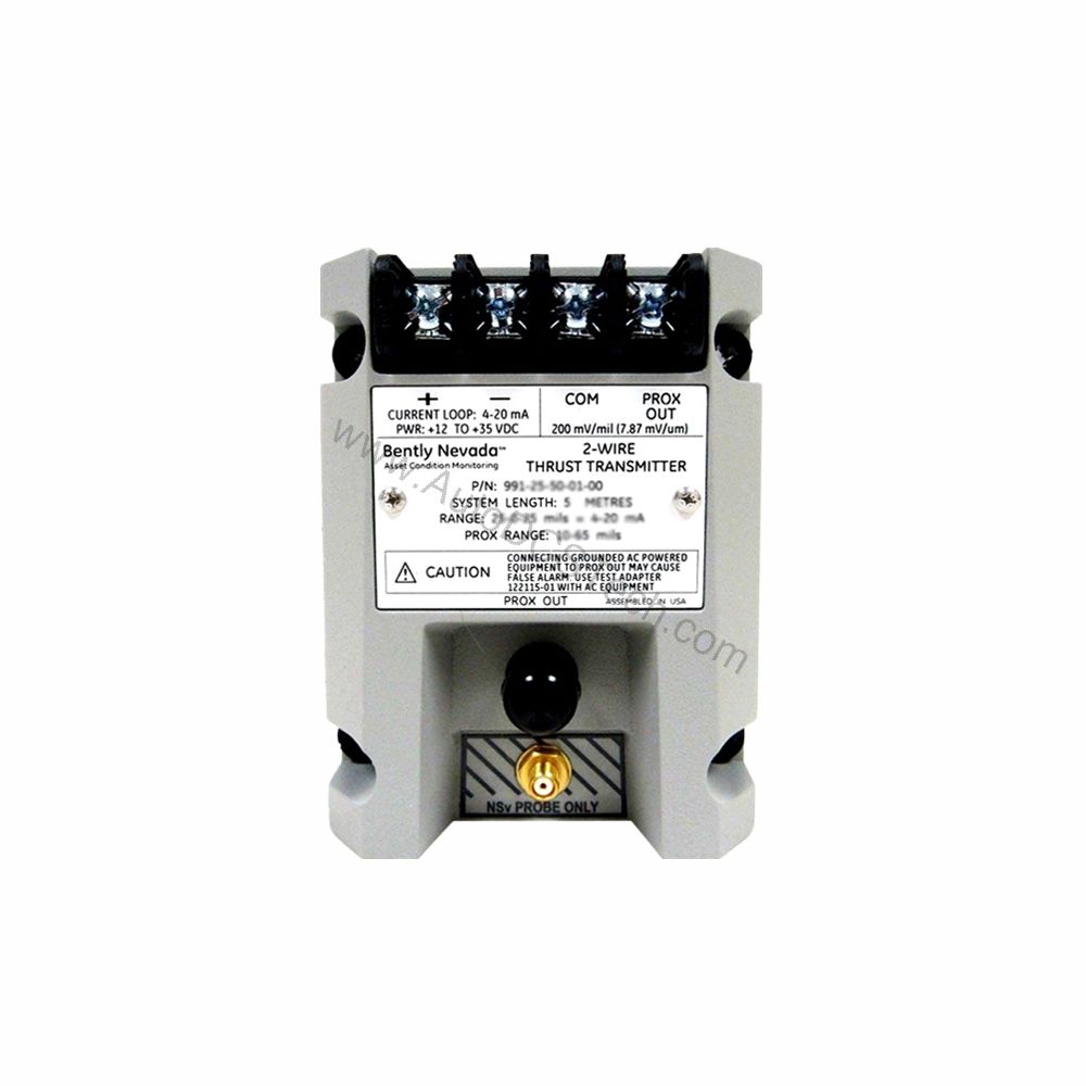 Figure 1: Front view of the Bently Nevada 991-25-50-03-05 industrial automation component showing its physical design and enclosure.