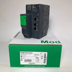 Figure 2: Technical layout and connection details for the Schneider Electric BMEP583040 industrial automation component.
