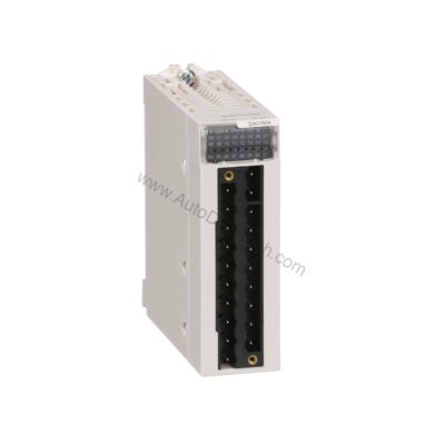 Figure 1: Front view of the Schneider Electric BMXDAI0805 industrial automation component showing its physical design and enclosure.