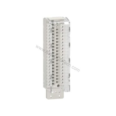 Figure 1: Front view of the Schneider Electric BMXFTB2820 industrial automation component showing its physical design and enclosure.