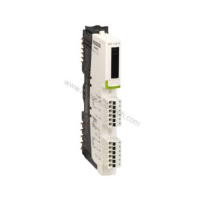 Figure 1: Front view of the Schneider Electric STBAVI1270 industrial automation component showing its physical design and enclosure.