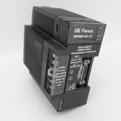 Figure 1: Front view of the GE IC693PWR330H industrial automation component showing its physical design and enclosure.