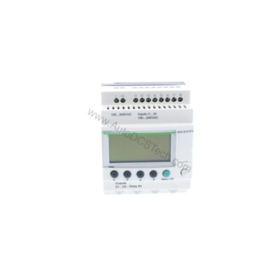 Figure 1: Front view of the Schneider Electric SR2B121FU industrial automation component showing its physical design and enclosure.