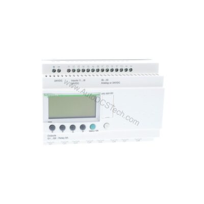 Figure 1: Front view of the Schneider Electric SR2B201BD industrial automation component showing its physical design and enclosure.