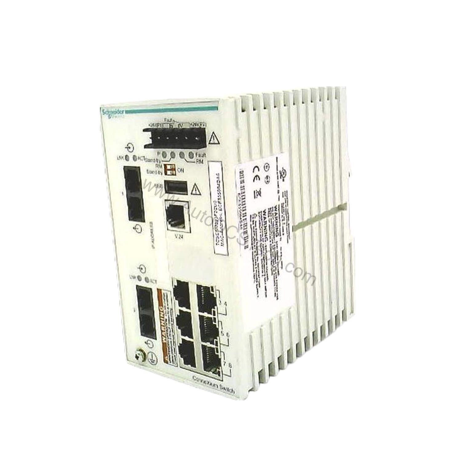 Figure 1: Front view of the Schneider Electric TCSESM083F2CU0 industrial automation component showing its physical design and enclosure.
