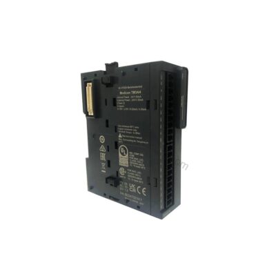Figure 1: Front view of the Schneider Electric TM3AI4 industrial automation component showing its physical design and enclosure.