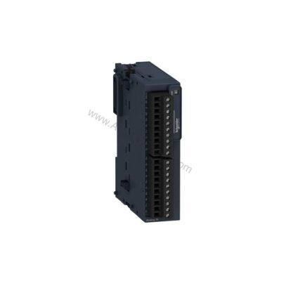 Figure 1: Front view of the Schneider Electric TM3AI8 industrial automation component showing its physical design and enclosure.