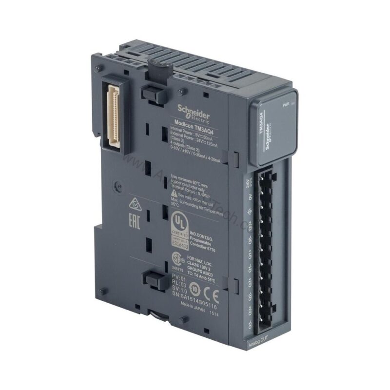 TM3AQ4 Schneider Electric 4-Ch Analog Output Module, 12-Bit
