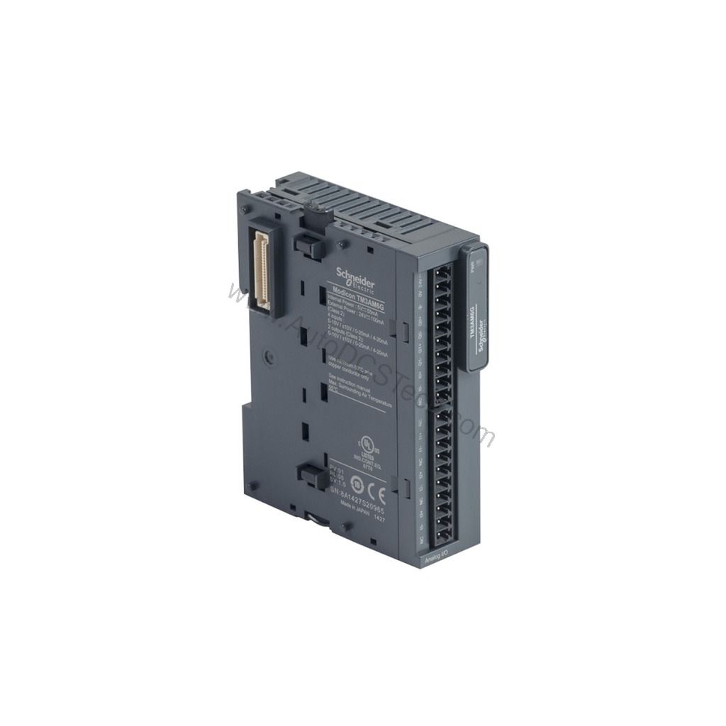 Figure 1: Front view of the Schneider Electric TM3AM6G industrial automation component showing its physical design and enclosure.