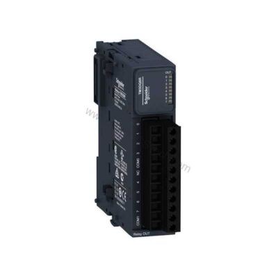 Figure 1: Front view of the Schneider Electric TM3DQ8T industrial automation component showing its physical design and enclosure.